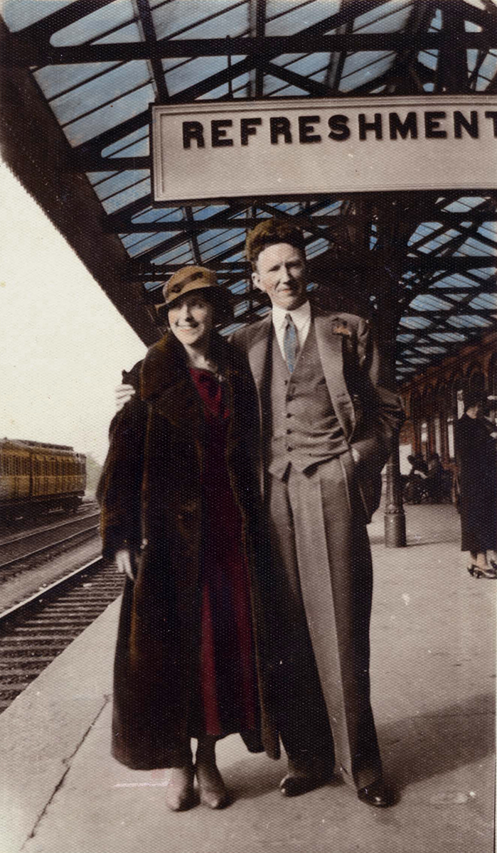 McCourt // County Louth :: Thomas McCourt and friend seeing off his sister Cissie and new husband Vincey at Dundalk train station