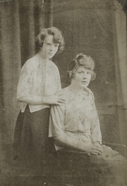 Two young women posing in a Dublin studio